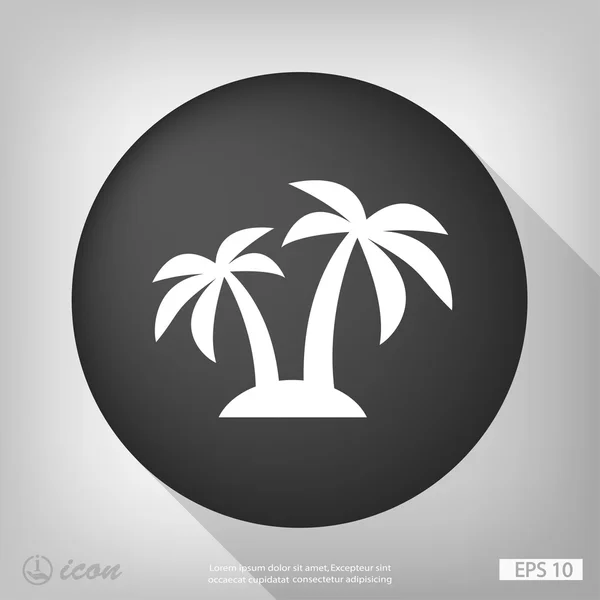 Island flat design icon — Stock Vector