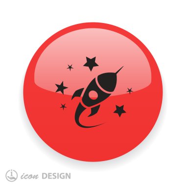 Roket düz tasarım simgesi