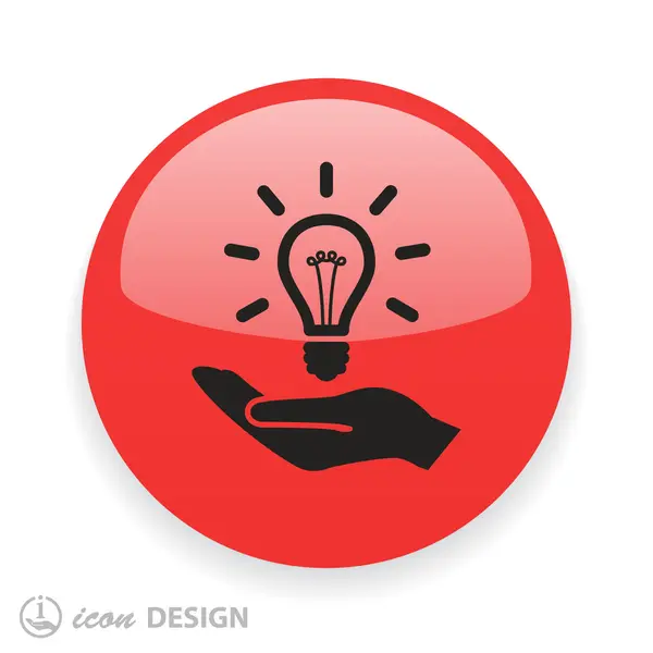 Hand with light bulb icon — Stock Vector