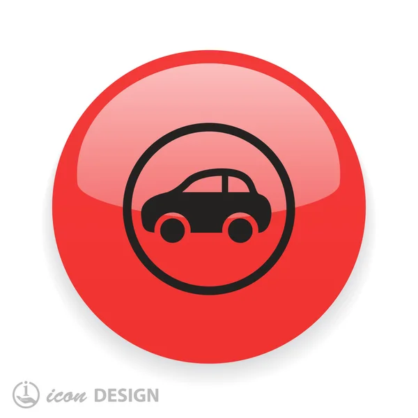 Pictografía del icono de diseño plano del coche — Vector de stock