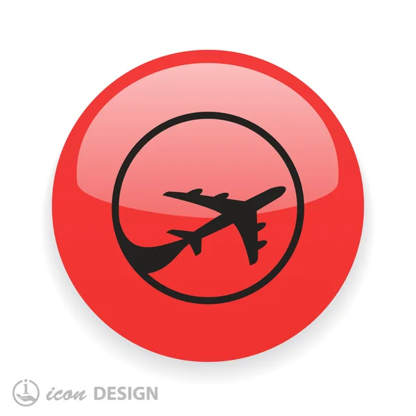 Airplane flat design icon — Stock Vector