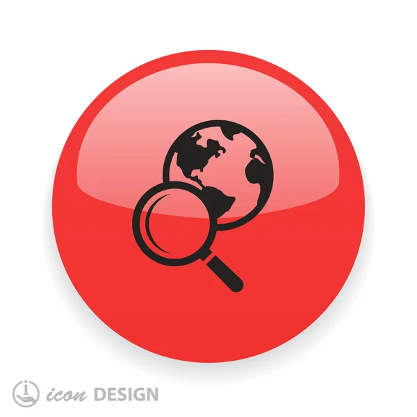 Pictograma de ícone de design plano de pesquisa —  Vetores de Stock