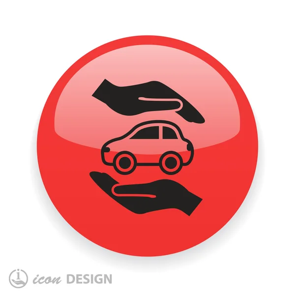 Mani con icona dell'auto — Vettoriale Stock