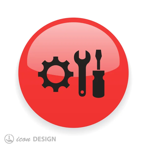 Gear with wrench and screwdriver icon — Stock Vector