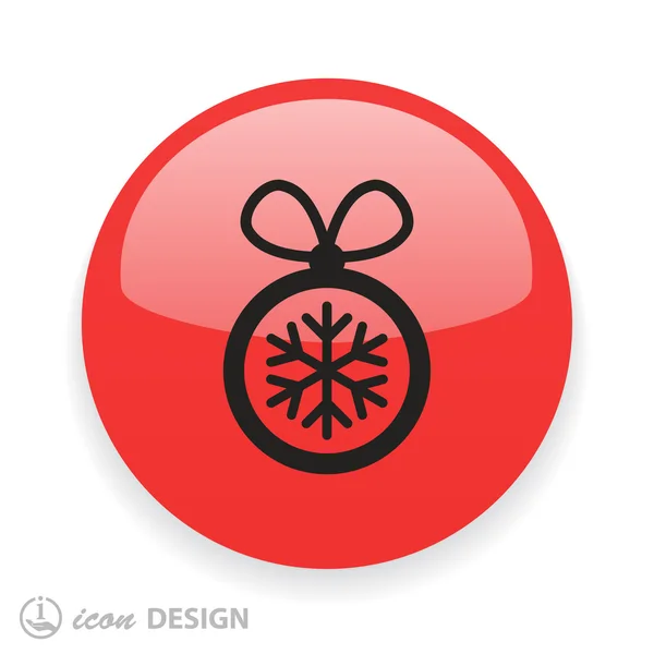 Palla di Natale piatto icona di design — Vettoriale Stock