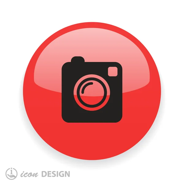 Ícone de design plano da câmera — Vetor de Stock