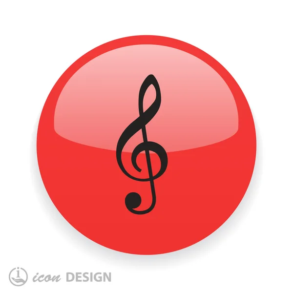 Icono de diseño plano clave de música — Vector de stock