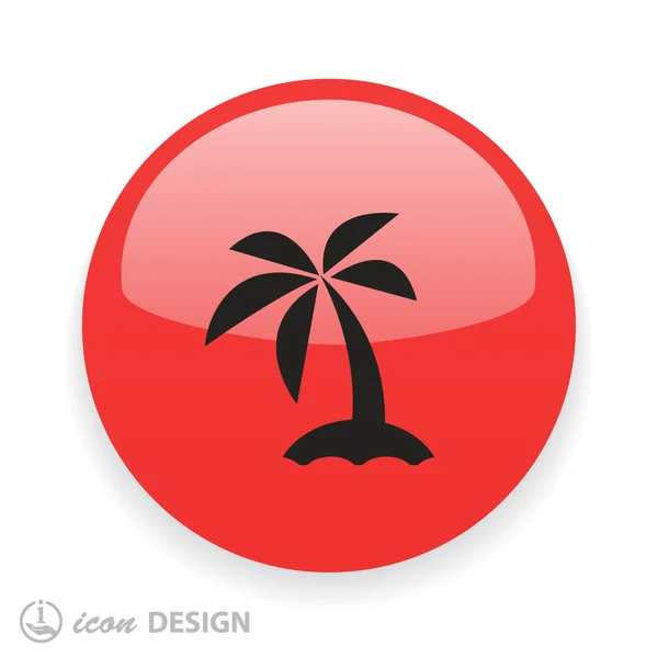 Island flat design icon — Stock Vector