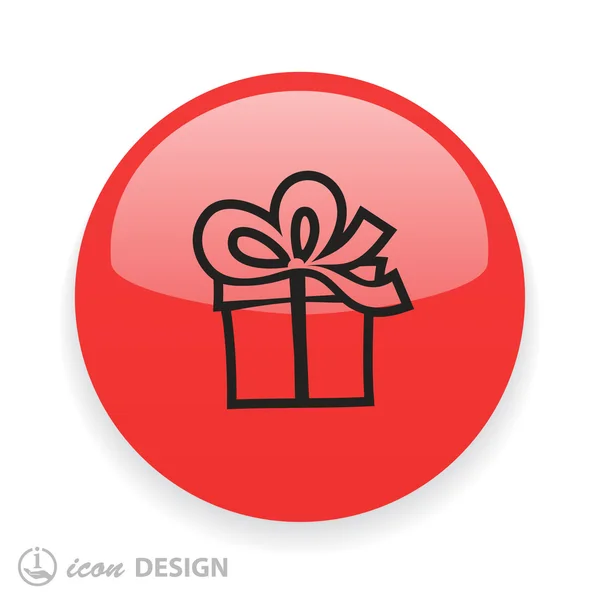 Pictograph of gift icon — Stock Vector