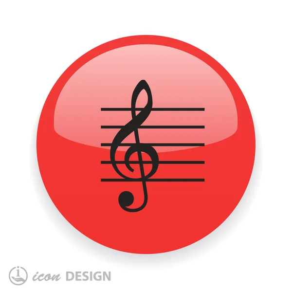 Clé de musique icône design plat — Image vectorielle