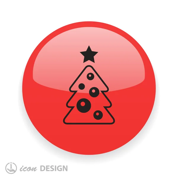 Weihnachtsbaum flache Design-Ikone — Stockvektor