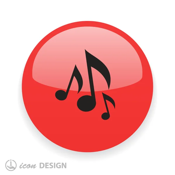 Notes de musique icône design plat — Image vectorielle