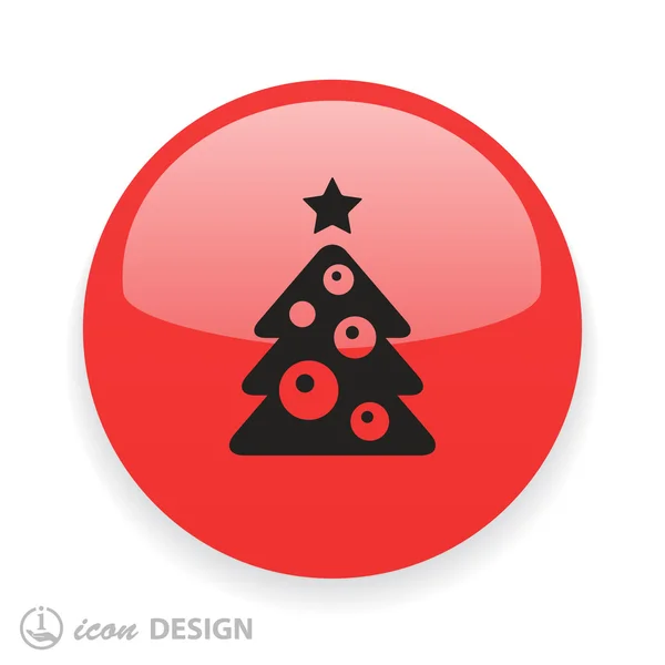 Christmas tree flat design icon — Stock Vector