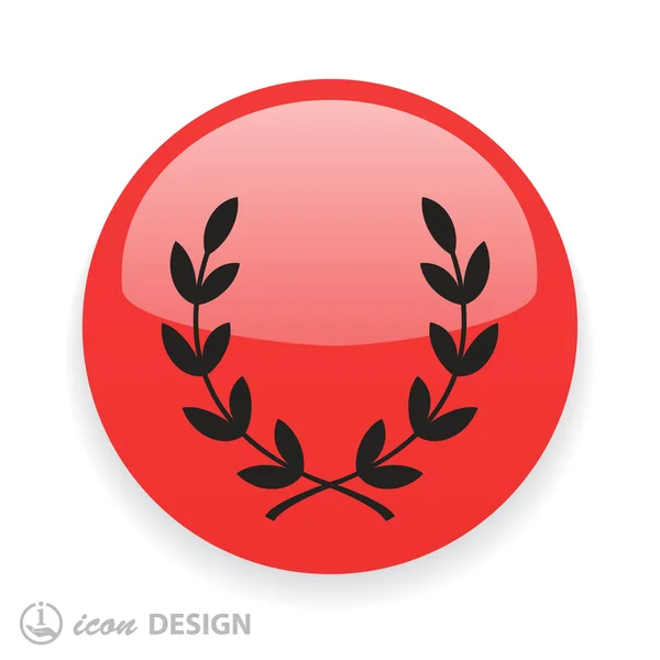 Vavřínový věnec plochý design ikony — Stockový vektor