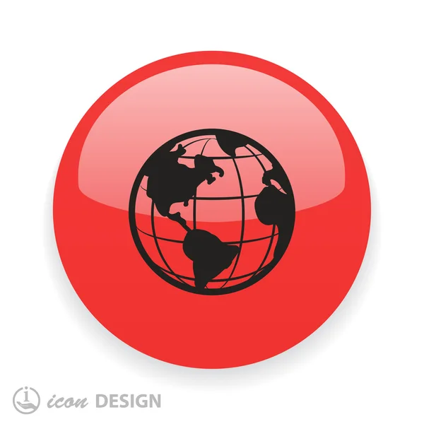 Ikony Symbols glob ikona Płaska konstrukcja — Wektor stockowy