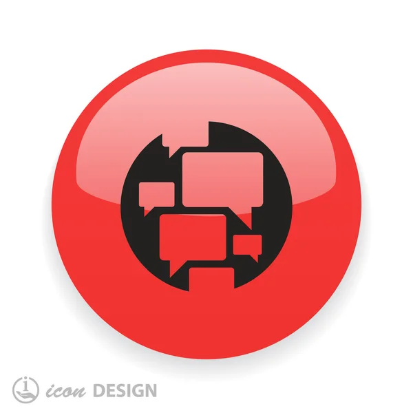 Chat icono de diseño plano — Vector de stock