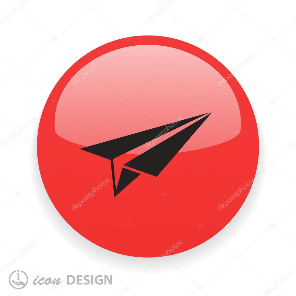 Paper airplane flat design icon