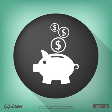 Domuz servet düz tasarım simgesi