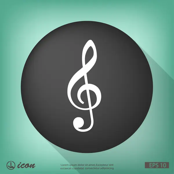 Klíč plochý design ikonu Hudba — Stockový vektor
