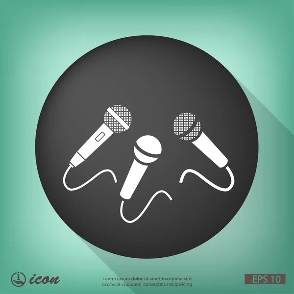 Mikrofonlar düz tasarım simgesi — Stok Vektör