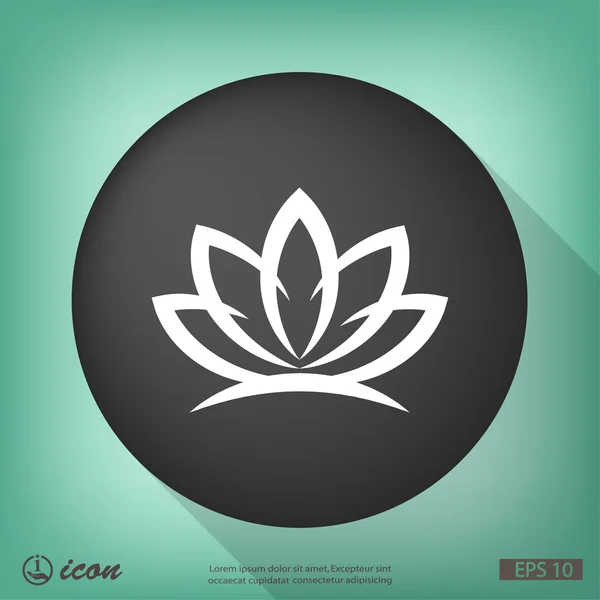 Lotus flat design icon — Stock Vector