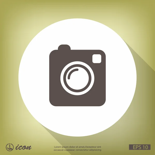 Ikona aparatu fotograficznego Płaska konstrukcja — Wektor stockowy