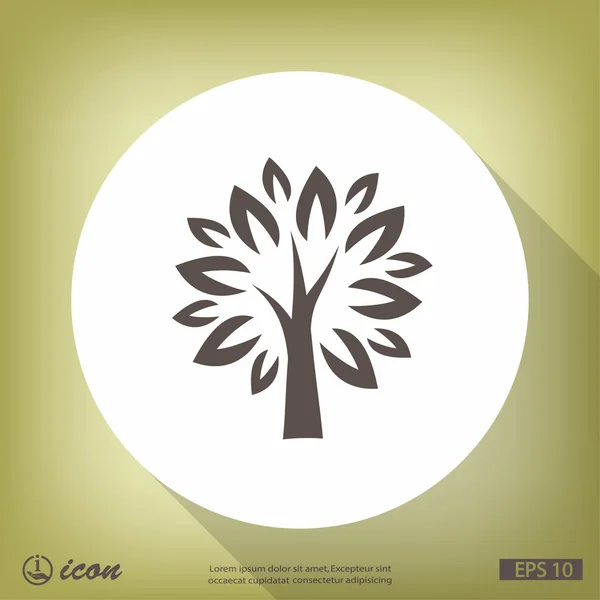 Árbol icono de diseño plano — Vector de stock