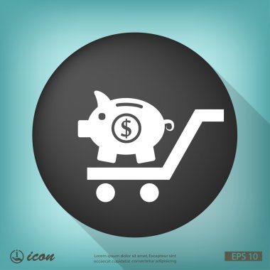 Domuz servet düz tasarım simgesi