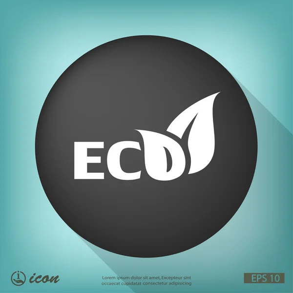 Eco plochý design ikony — Stockový vektor