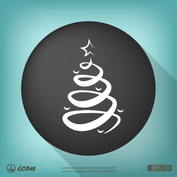 Weihnachtsbaum flache Design-Ikone — Stockvektor