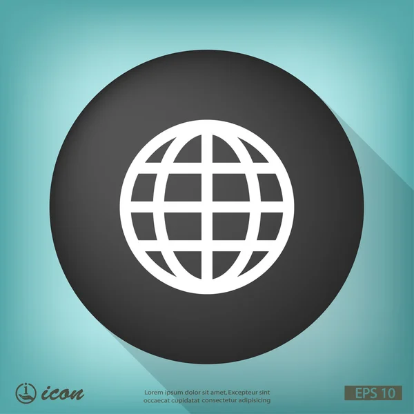 Pictogramme du globe icône de design plat — Image vectorielle