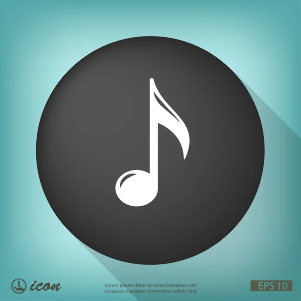 Musik note flad design ikon – Stock-vektor
