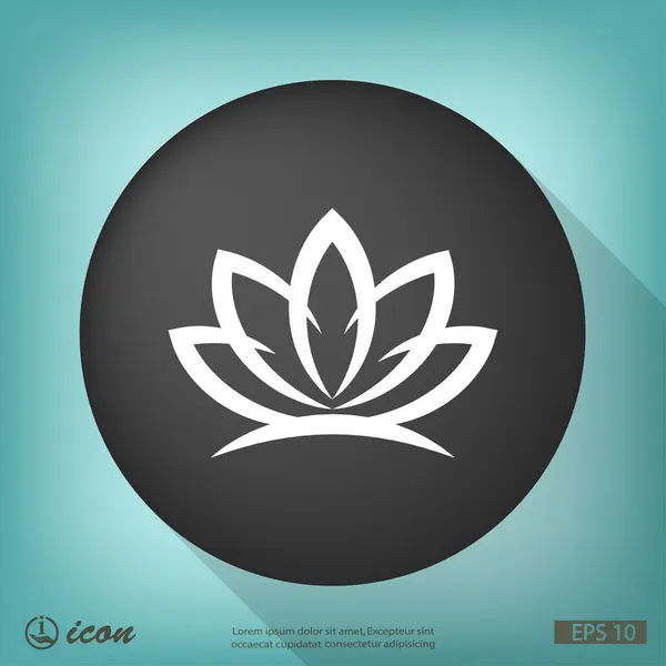 Lotus flat design icon — Stock Vector