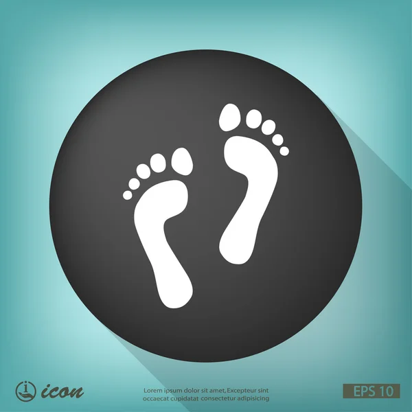 Footprints flat design icon — Stock Vector