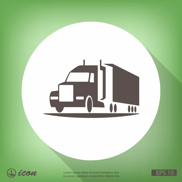 Pictograma de caminhão ícone de design plano — Vetor de Stock