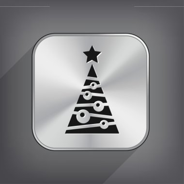 Noel ağacı düz tasarım simgesi