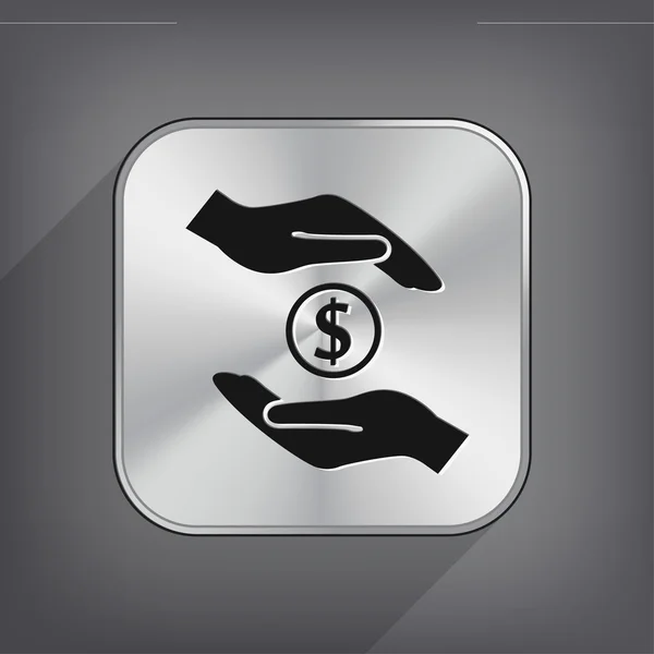 Money in hands flat design icon — Stock Vector