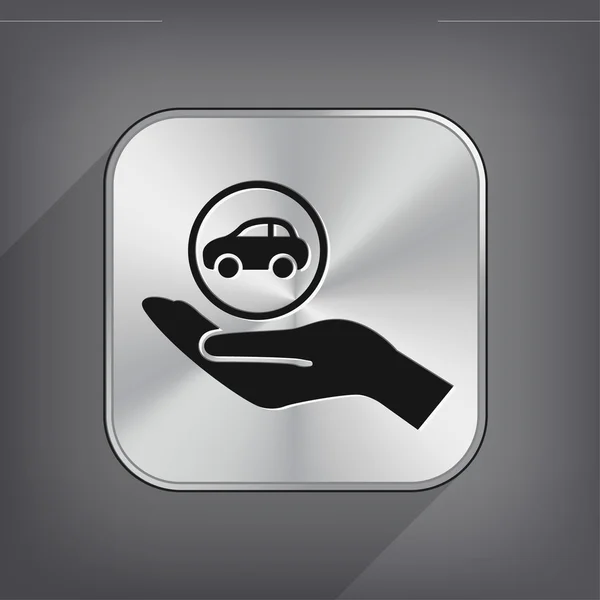 Hand with car icon — Stock Vector