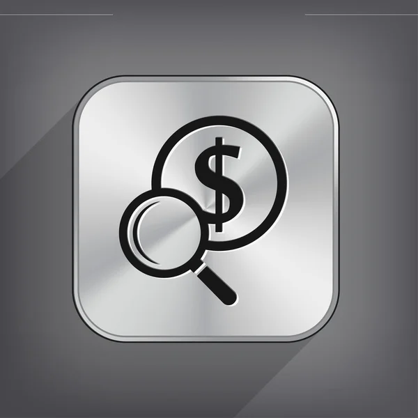 Dinero con icono de lupa — Vector de stock