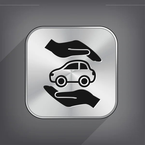 Hands with car icon — Stock Vector