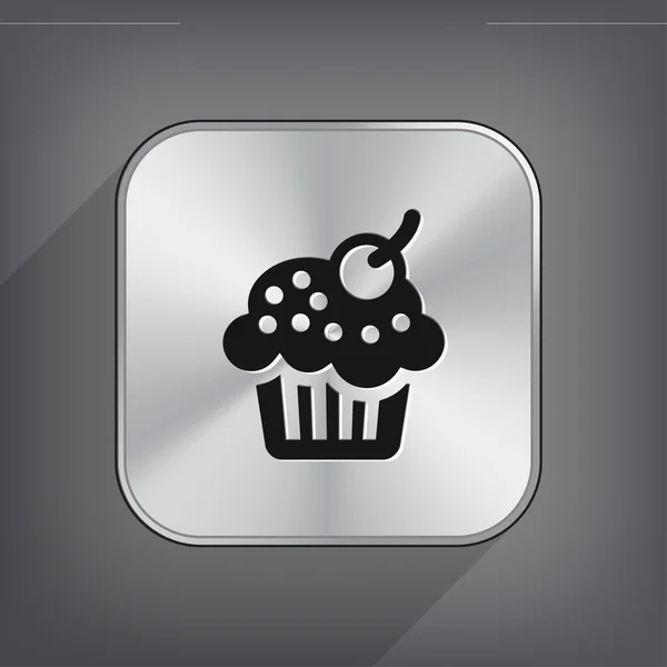 Kuchen mit Kirsche flache Design-Ikone — Stockvektor