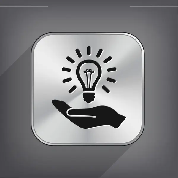Hand with light bulb icon — Stock Vector