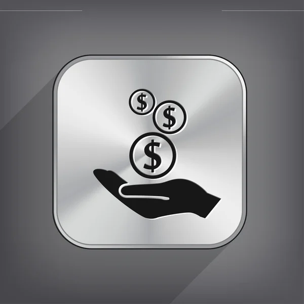 Money in hand flat design icon — Stock Vector
