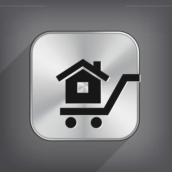 Pictogramme de la maison sur l'icône du panier — Image vectorielle