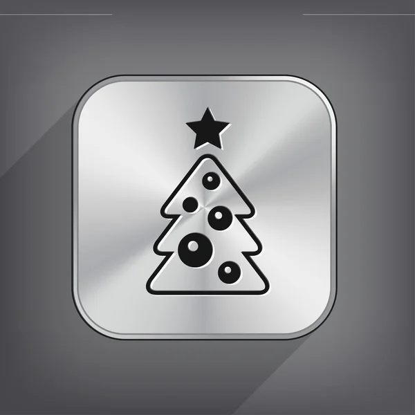 Christmas tree flat design icon — Stock Vector