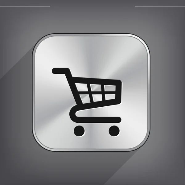 Shopping cart flat design icon — Stock Vector