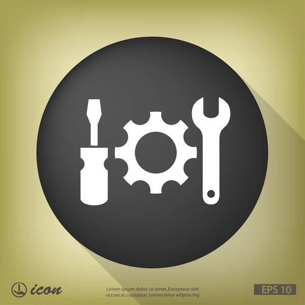 Gear with wrench and screwdriver icon — Stock Vector