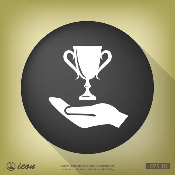 Coupe Champions dans la main icône — Image vectorielle