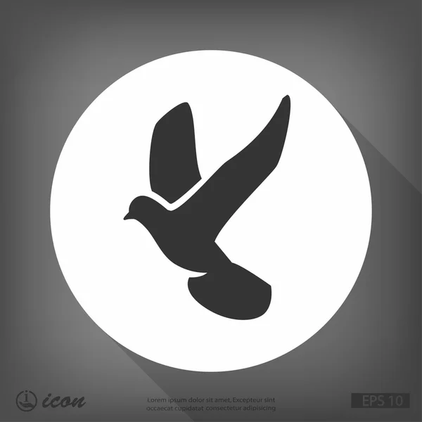 Dove bird flat design icon — Stock Vector