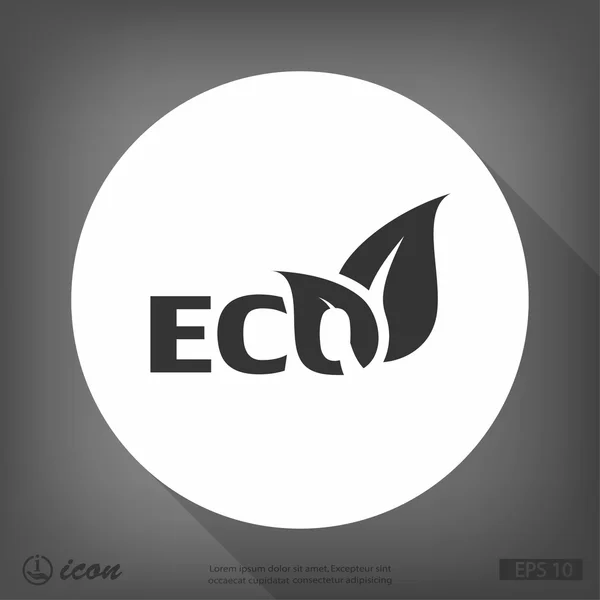 Иконка Eco flat design — стоковый вектор